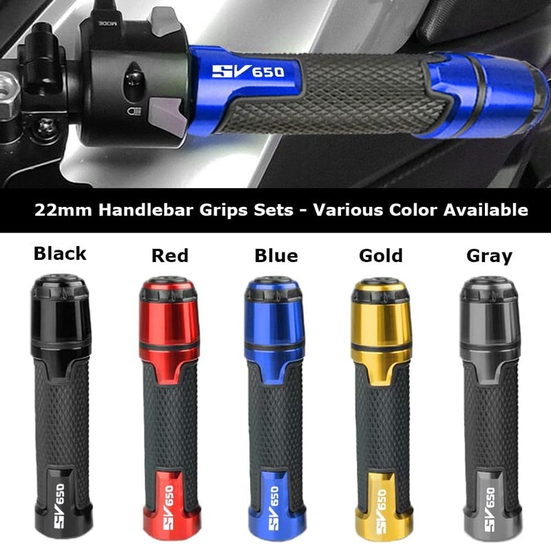FREAXLL 22mm 7/8" Motorcycle Handlebar Grip Ends Set for S.uzuki SV650 SV 650 SV650X SV650S 2000-2024 V-Strom 650 1000 DL650 DL1000 (Blue) - Image 2